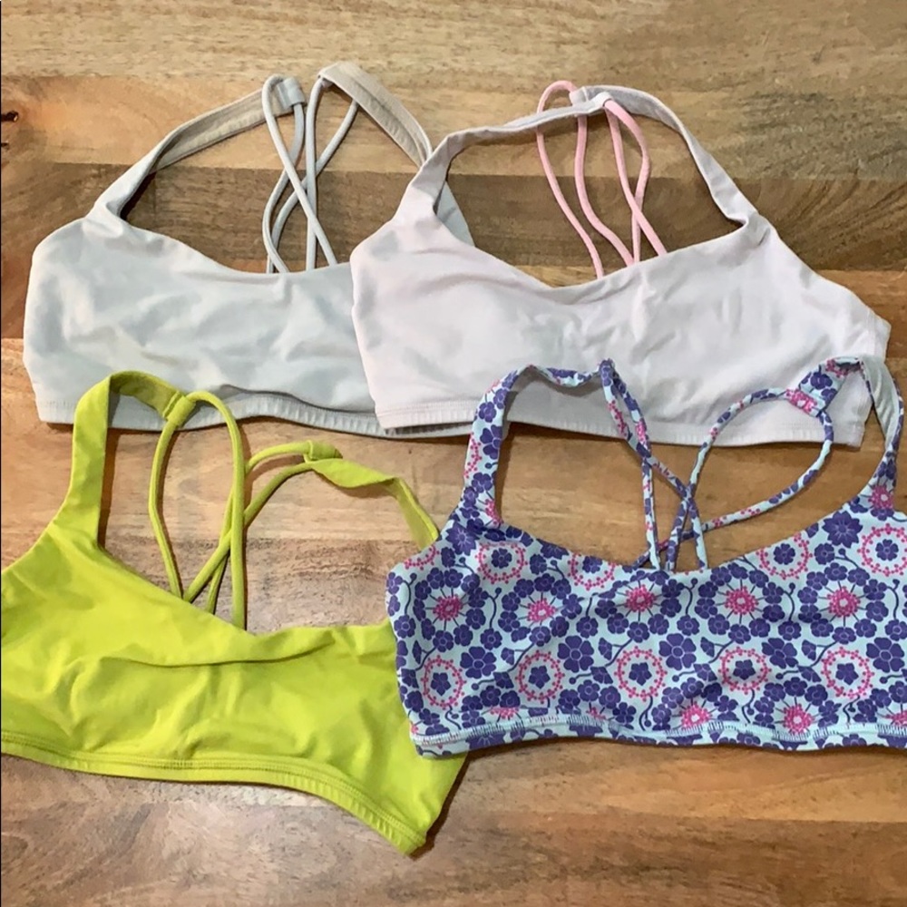 Bundle of four size 6 lululemon free to be bras